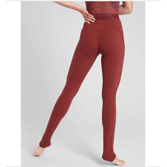 Athleta Aura Heel Tight Legging in Powervita Red Mesh Women's XS Barre Studio - Picture 7 of 11